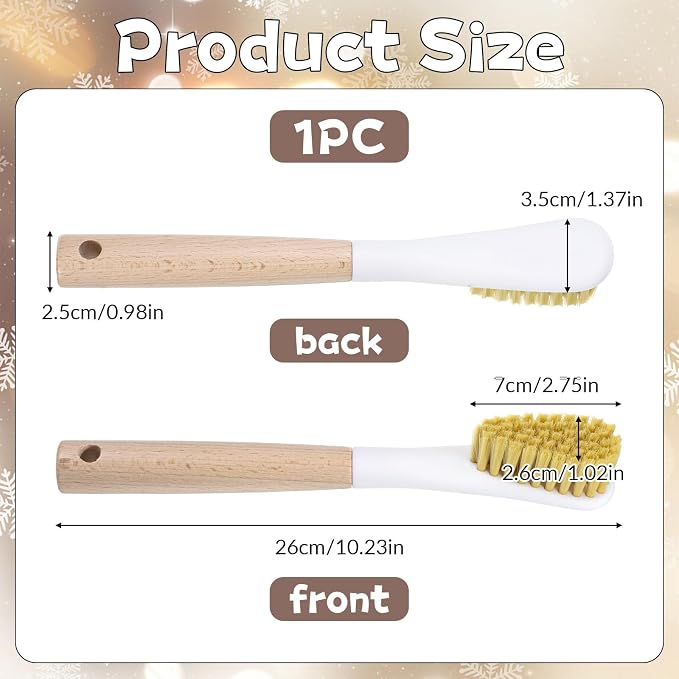 Wood Laundry Stain Brush with Soft Bristle, Stain Remover Brushes with Long - Image 2