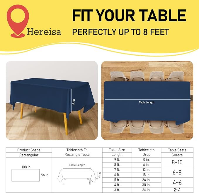 Navy Blue Disposable Plastic Tablecloth - Image 2