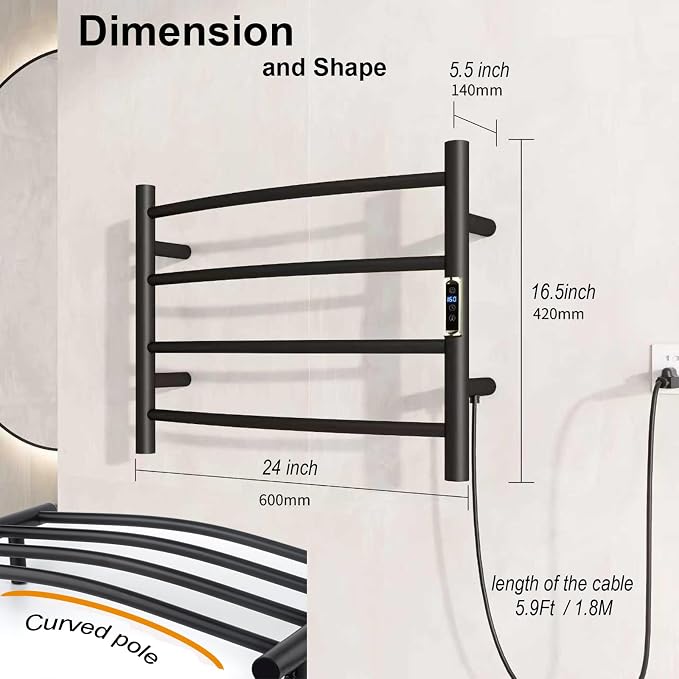 Electric Towel Warmer with Built-in Timer - Image 5