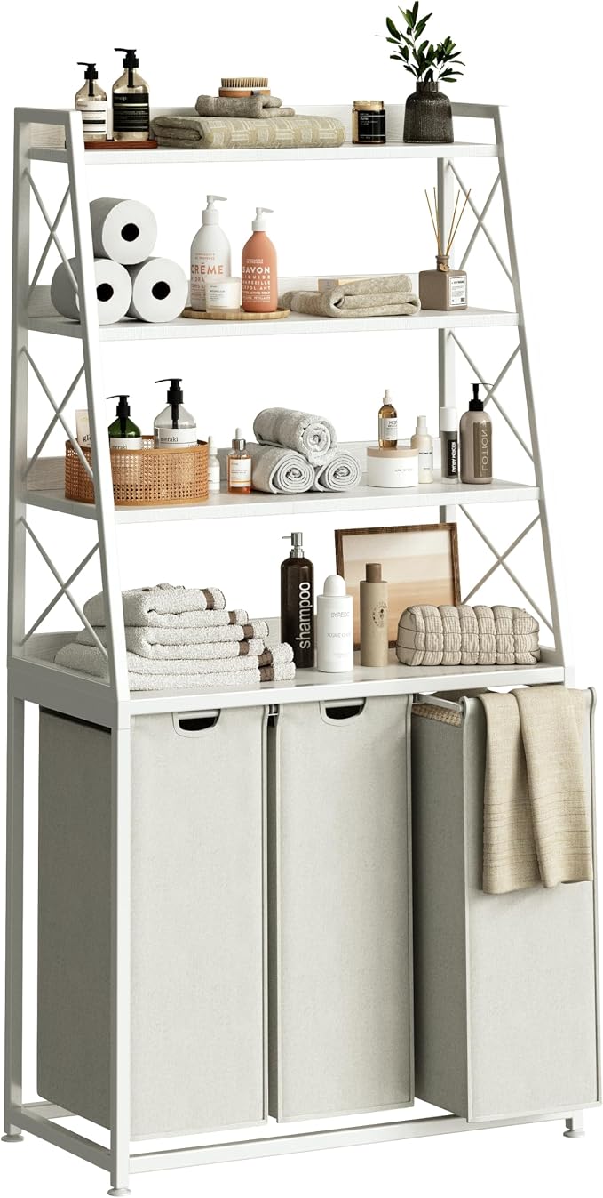 Laundry Basket, 3 Section Laundry Hamper by Herture