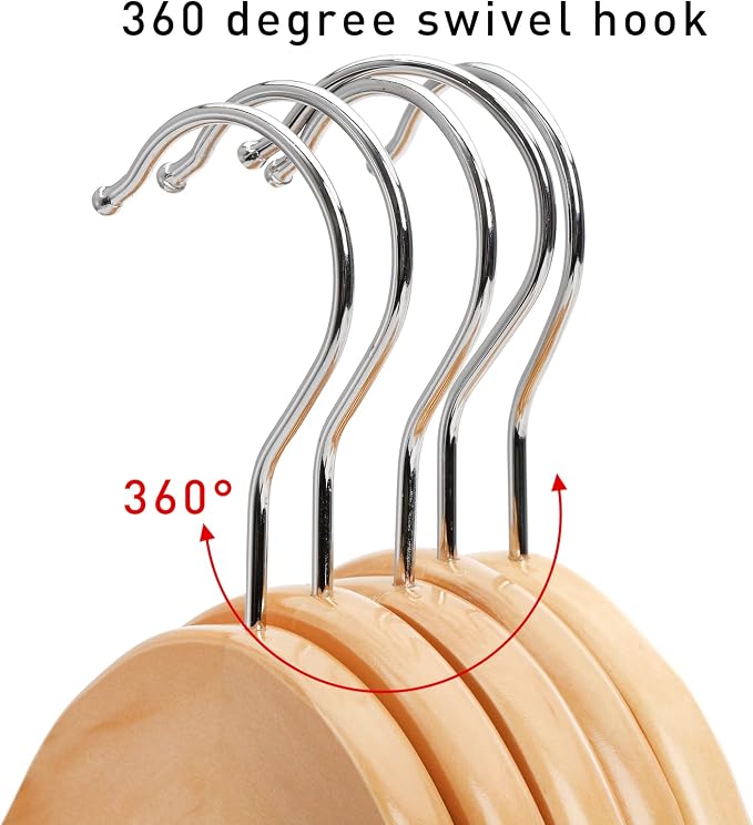 Tosnail 8 Pack Wooden Suit Coat Hangers - Image 3