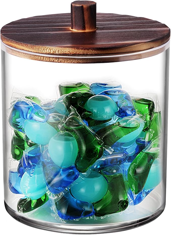 SheeChung 1 Pack 50 Oz Dark Wood Lid Large Apothecary Jar by SheeChung