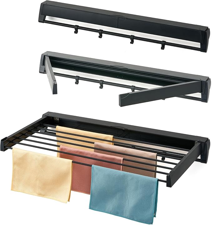 Wall Mounted Drying Rack, Aluminum Collapsible, 88 lbs Capacity, Foldable by Unknown