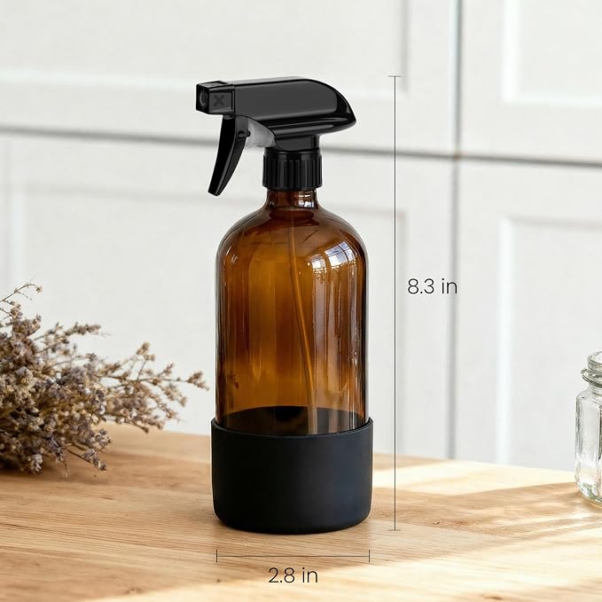 Veco Glass Spray Bottles 16 oz, 2 Pack – Refillable Empty Spray Bottles - Image 3