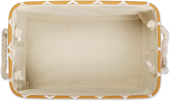 DII Polyester Container with Handles, Lattice Storage Bin, Pumpkin Spice - Image 3