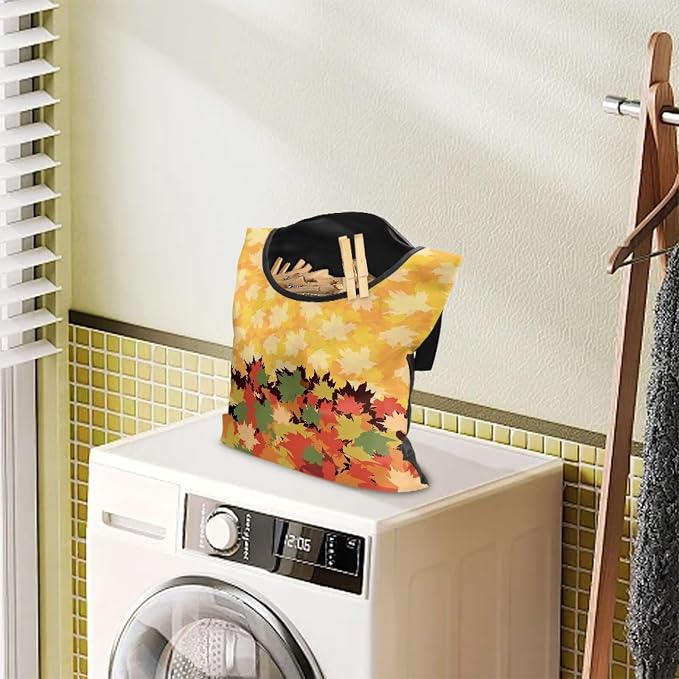 Maple Clip Storage Bag Portable Laundry Clothes Pin Holder Machine Washable - Image 2