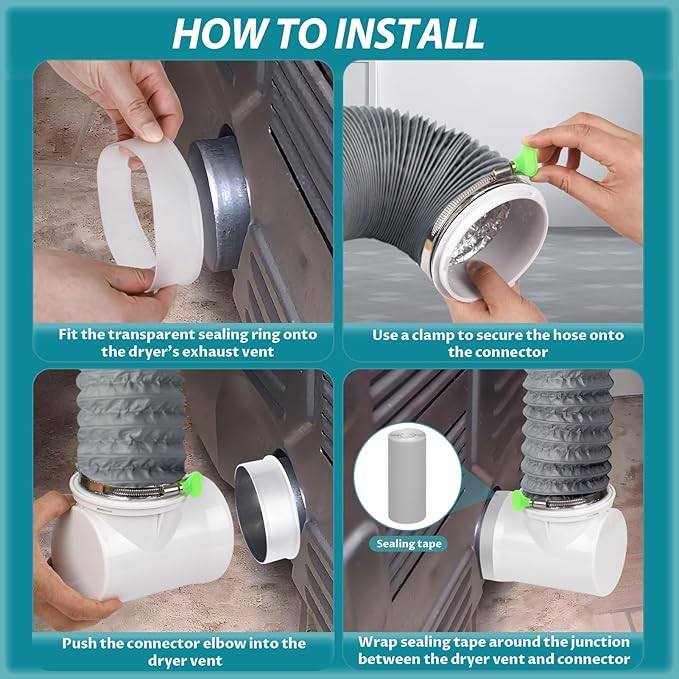 Dryer Vent Hose For Tight Space, 90 Degree Dryer Vent Elbow - Image 7