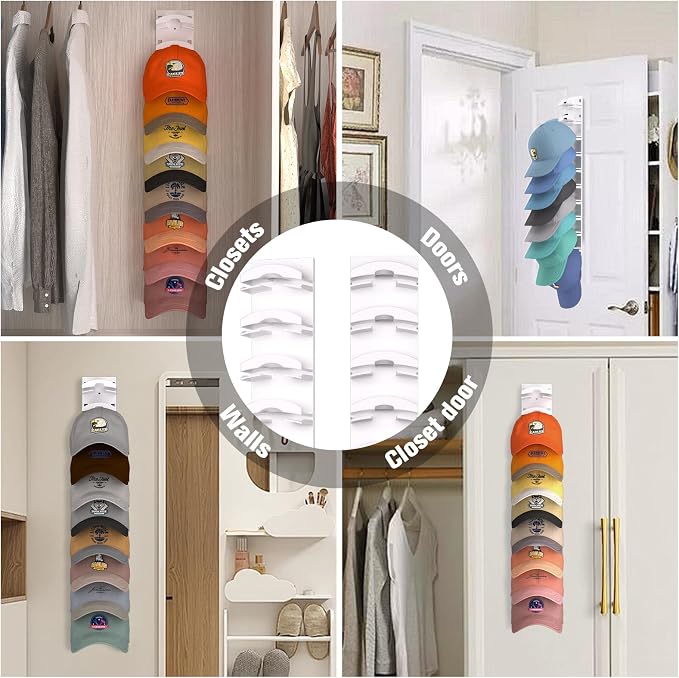 Hat Organizer for Baseball Caps 2Pack, Hat Rack for Wall - Image 5