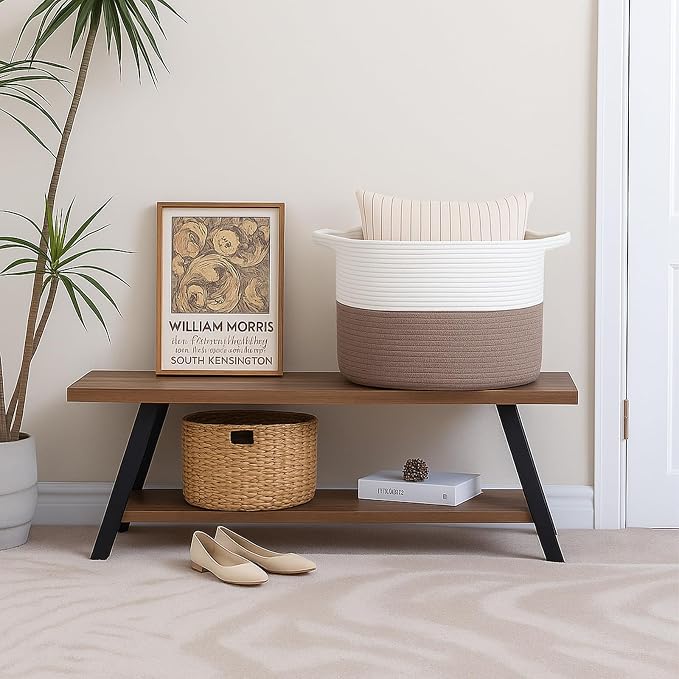 ShellKingdom Laundry Basket, Large Natural Rope Woven Storage Basket - Image 2