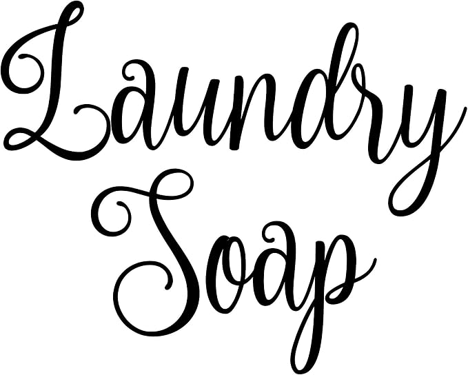 Laundry Soap 6w x 4.5h Label | Laundry Room Organization | Die Cut Vinyl Decal by MinglewoodTrading