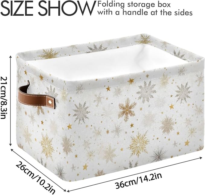 Winter Snowflake White Storage Basket - Image 3