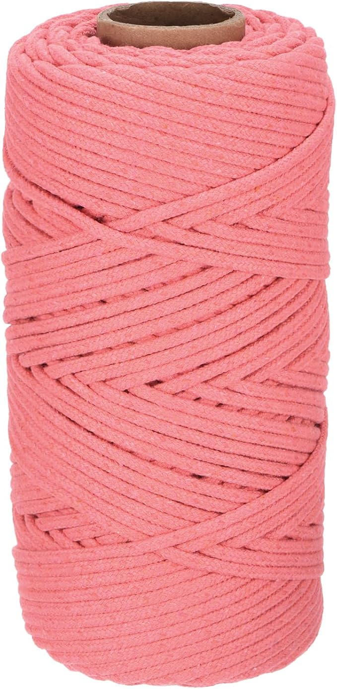 Rebower Macrame Cord 4mm x 109 Yard, Natural Cotton Macrame Rope Twisted by Rebower