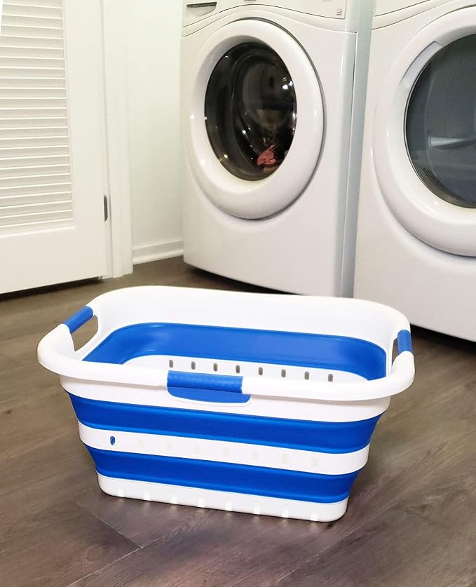 SAMMART 41L Collapsible 3 Handled Plastic Laundry Basket - Image 9