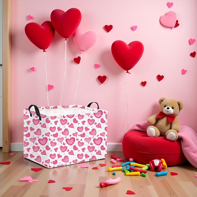 Rectangular Valentines Basket for Women Girls Storage Bin Organizer Box Shelf - Image 5