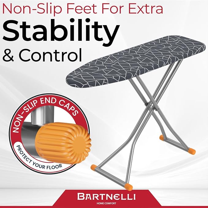 Bartnelli Compact Ironing Board, 13x43 Space-Saving Steel Foldable Iron Board - Image 3