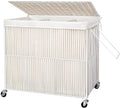 WOWLIVE Laundry Hamper with Wheels, 160L Handwoven Rolling Laundry Basket 3 by WOWLIVE