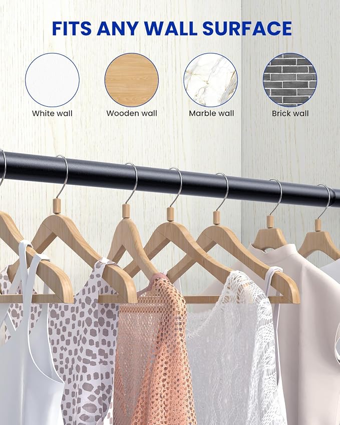 4 PACK Closet Rods for Hanging Clothes, 17 to 54 Inches Stepless Adjustable - Image 6