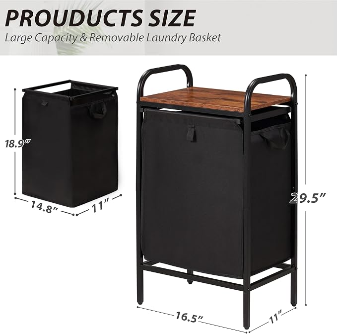 Laundry Hamper with Removable Bags & Built-In Shelf - Image 3