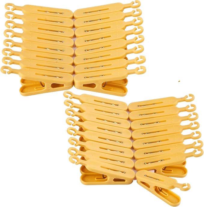 Drip Hanger Foldable Clip Hangers Plastic Wth 32 Drying Clips Wind-Proof Hook - Image 5