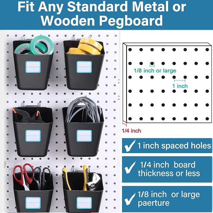 Namalu 12 Pack Peg Board Storage Bins - Image 3
