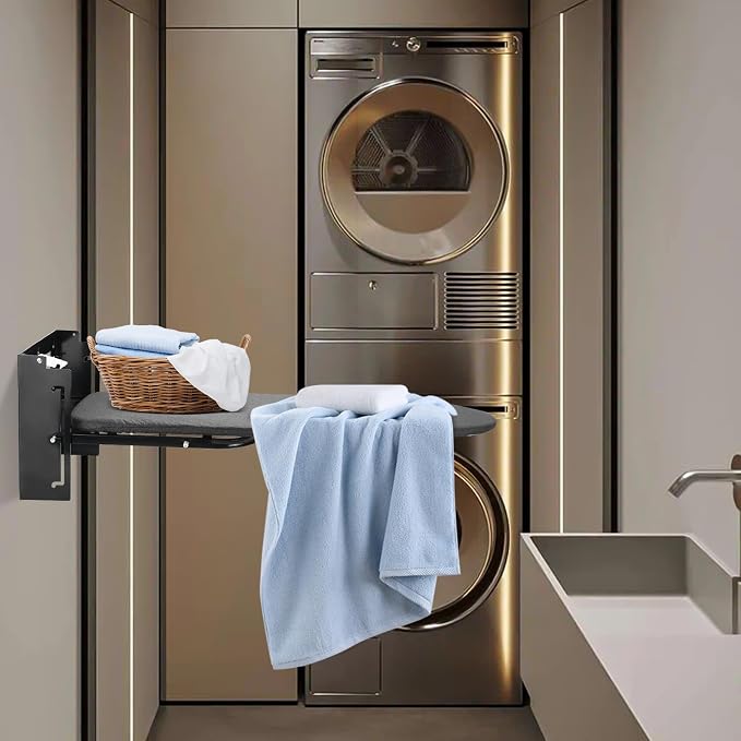 Wall Mounted Ironing Board Height Adjustment, 36 x 12 Inch Fold Down Ironing - Image 7