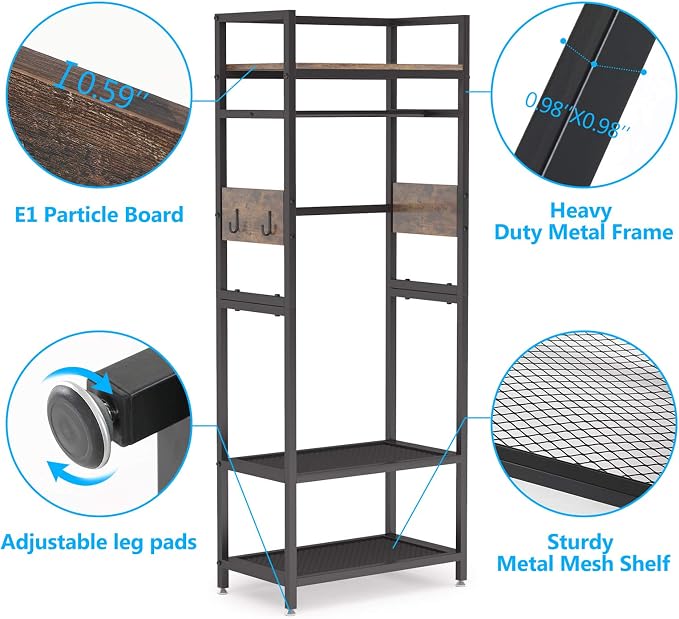 Tribesigns Small Heavy Duty Clothes Rack Set of 10 - Image 6