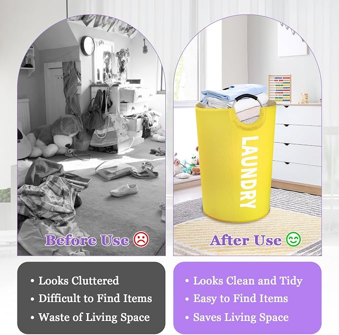 125L Large Laundry Basket with Handles, Foldable Clothes Hampers Stand Up Well - Image 7