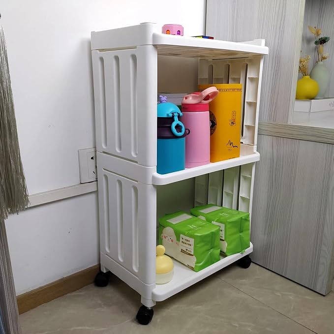 3 Tier Rolling Storage Cart for Bathroom Toilet Side Storage Shelf - Image 7