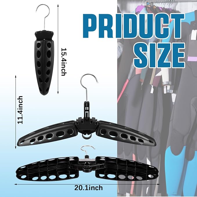 Mifoci 6 Pcs Wetsuit Hanger Foldable Surfing Suit Scuba Hangers Folding Vented - Image 2