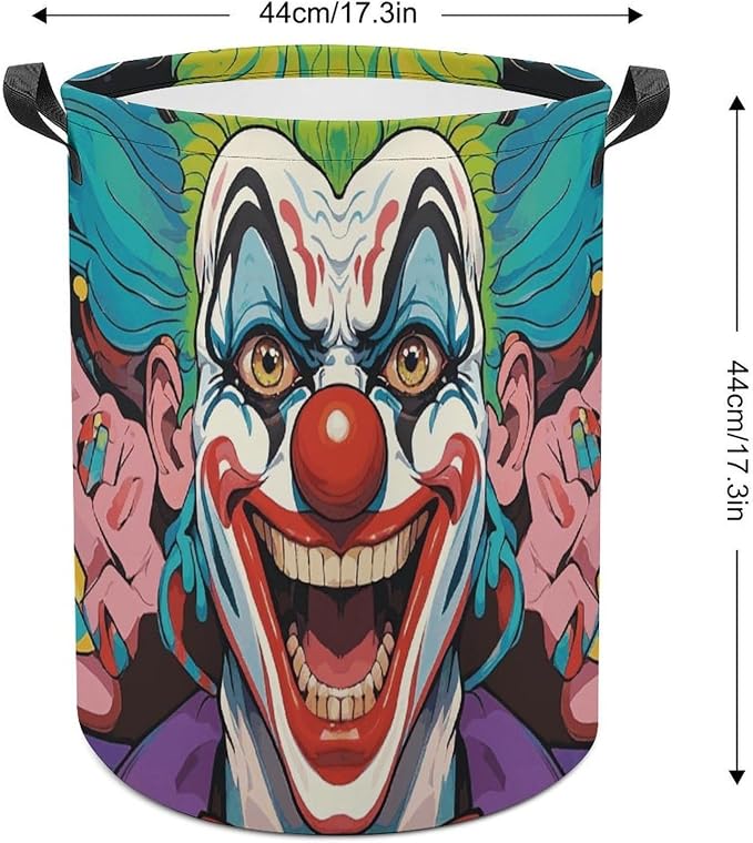 Clowns Laundry Basket with Handles, Laundry Hamper with Internal Support - Image 2
