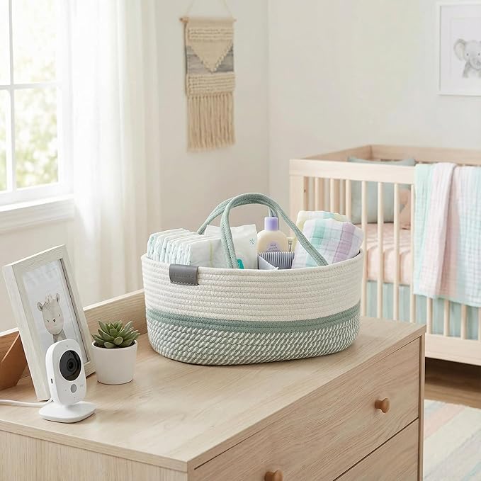 DECOMOMO Baby Caddy Organizer, Diaper Caddy Basket, Baby Baskets - Image 2