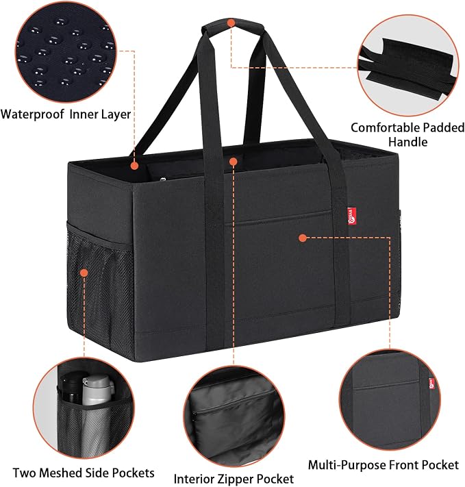 Extra Large Utility Tote Bag, Foldable Reusable Grocery Bags - Image 5