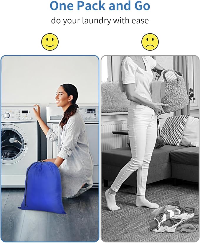 OTraki 2 Pack Small Laundry Bag 16x20 Inch Drawstring Laundry Wash Bag Dirty - Image 4