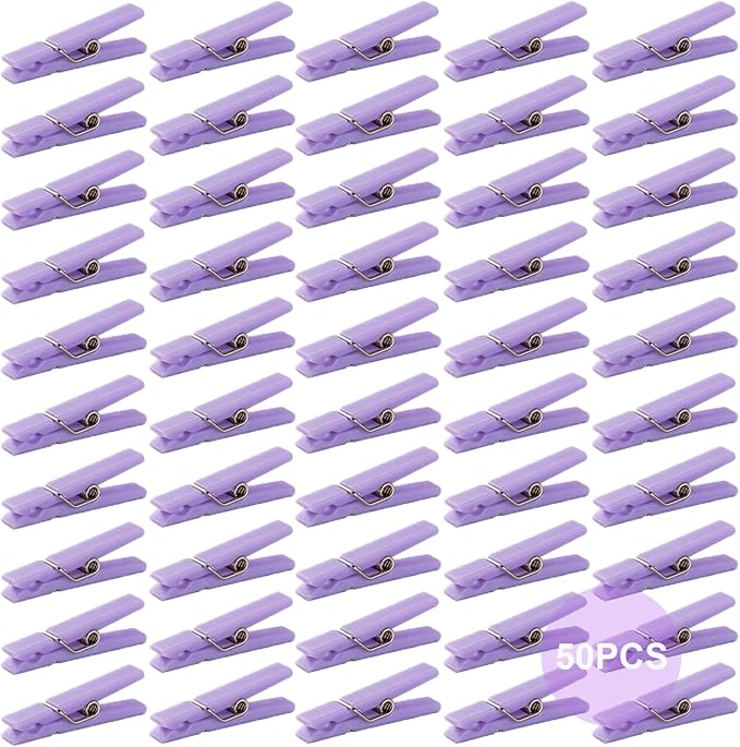 50 PCS Small Transparent Plastic Tool Paper Clips Clothespins Clip Clothing by XINHUIDALSQ