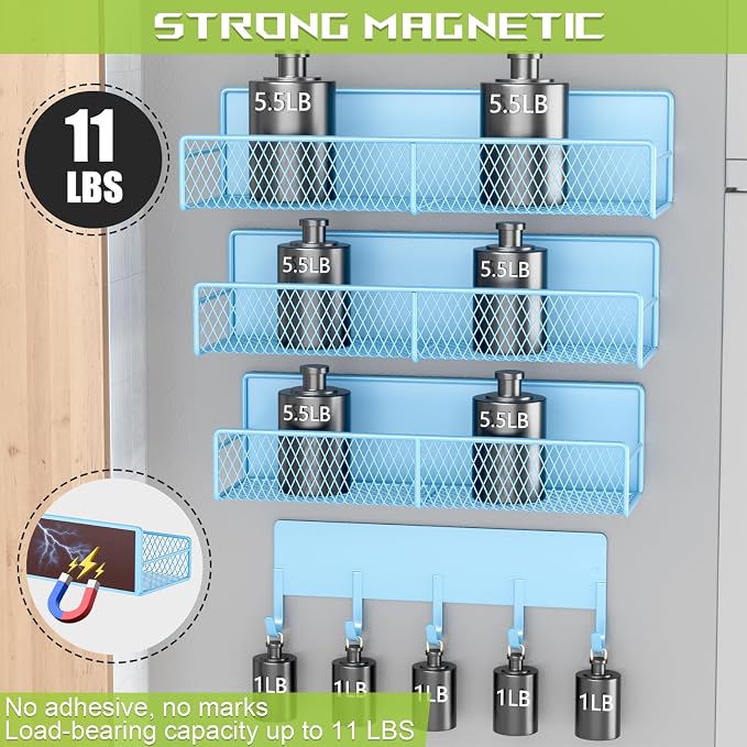 4 Pack Magnetic Shelves for Washing Machine, Heavy-Duty Magnetic Laundry - Image 5