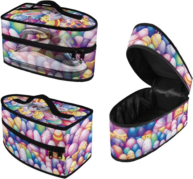 Bunny Iron Storage Bag with Zipper Handle Easter Egg Iron Storage Case Universal by Maiyoinou