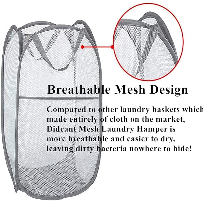 Portable Mesh Popup Laundry Hamper - Image 4