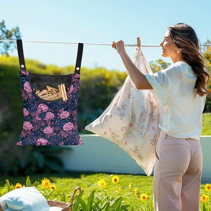 Clothespin Bag, Hanging Laundry Bag, Clothes Lines - Image 2