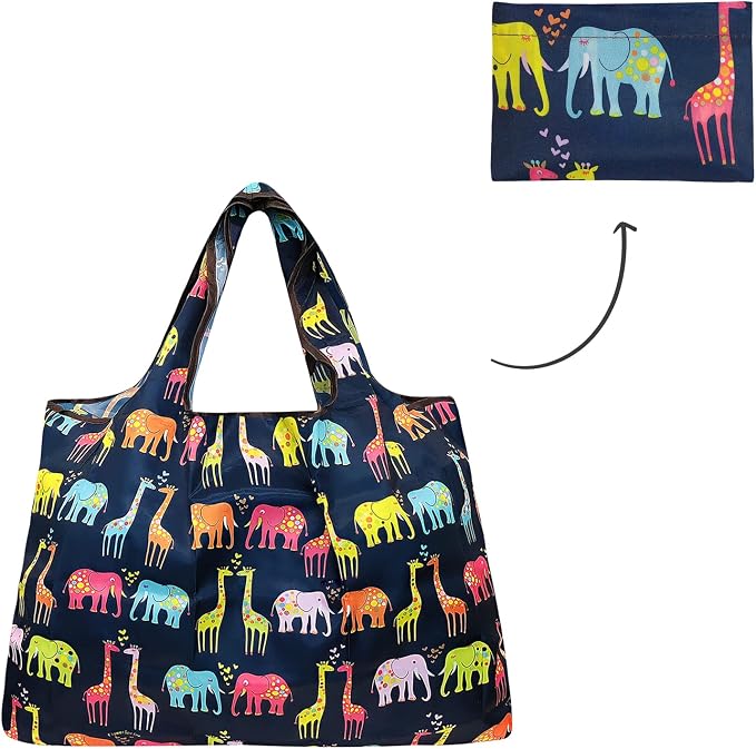 allydrew Large Foldable Tote Nylon Reusable Grocery Bag - Image 5