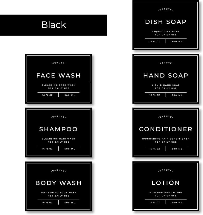 Waterproof Labels for Amber Glass Soap Dispenser and Plastic Bottles - Image 5