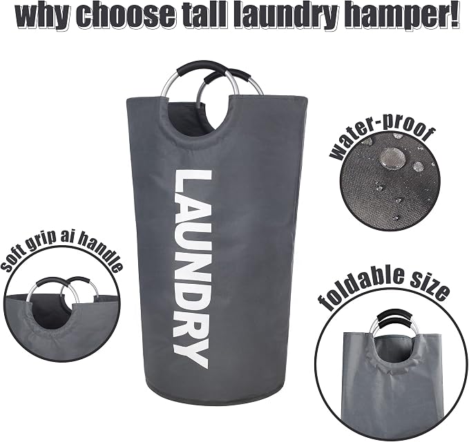 Twira 100L Large Laundry Basket, Laundry Hamper Stands Up Well, Laundry Bag - Image 4