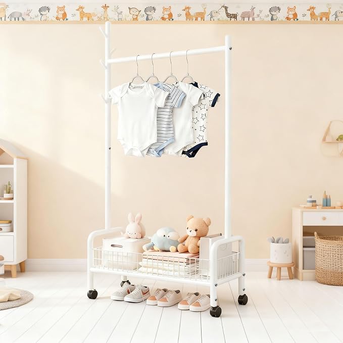Clothes Rack with Storage Shelves, Heavy - Image 7