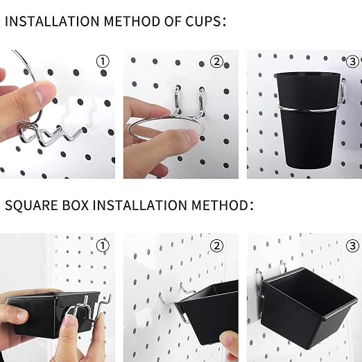6 Sets Pegboard Bins with Hooks - Image 4