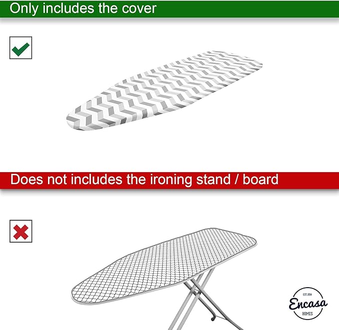 Encasa XO Ironing Board Cover and Pad 49"x18" - 4mm Felt Wide Iron Board Cover - Image 5