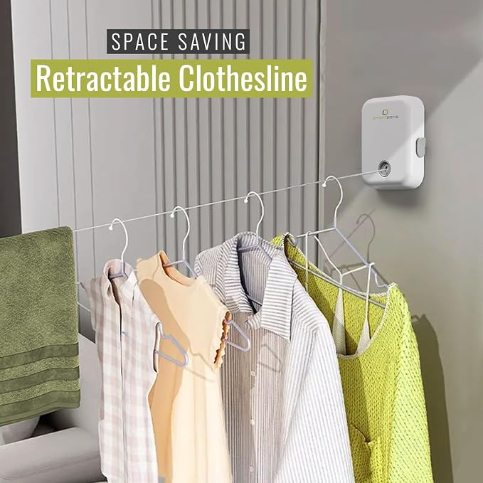 SmartSome Wall Mounted Retractable Clothesline – Heavy-Duty Indoor & Outdoor - Image 2