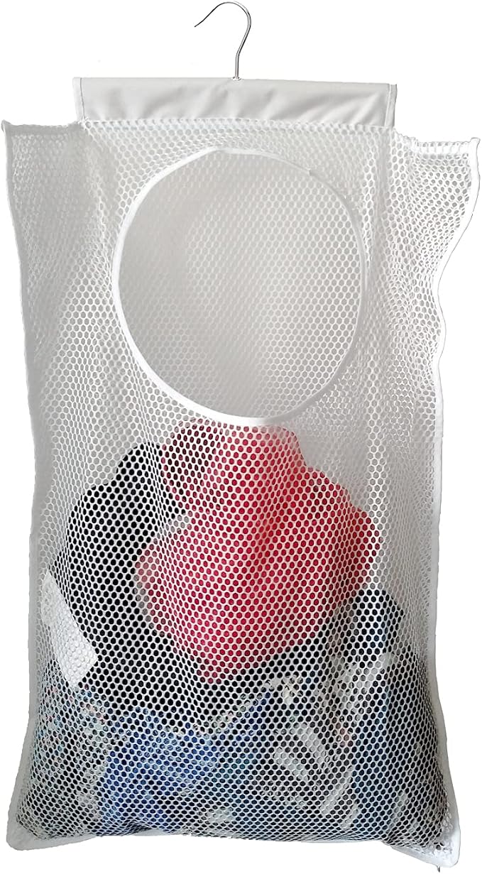 Hanging Mesh Laundry Hamper Large Dirty Clothes Bag, Can Be Used Behind The by SaveSpaceInEveryCorner