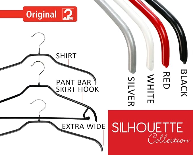 Mawa by Reston Lloyd Non Slip Space Saving Wide Width Clothing Hanger, Style - Image 3