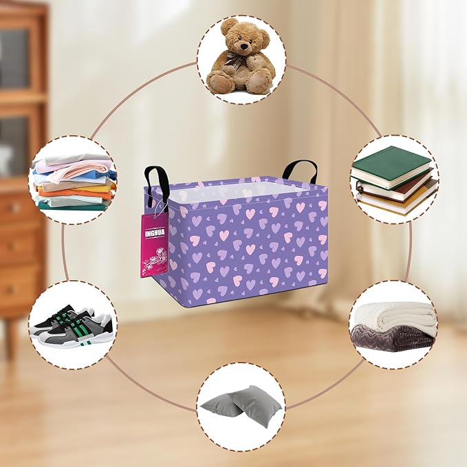 Rectangular Storage Basket Fabric Organizer Bin - Image 7