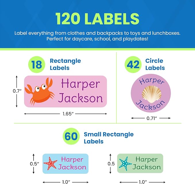 120-ct Personalized Waterproof Name Labels – 3-Line Custom Stick-On Tags - Image 7