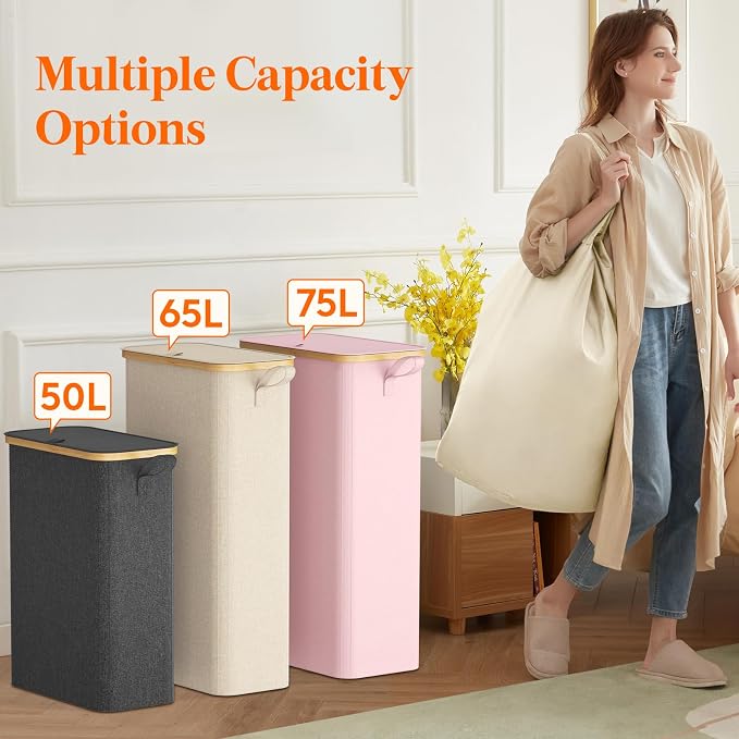 Lifewit 75L Slim Laundry Hamper - Image 8